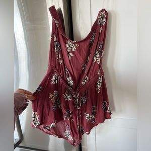 Strapless floral romper